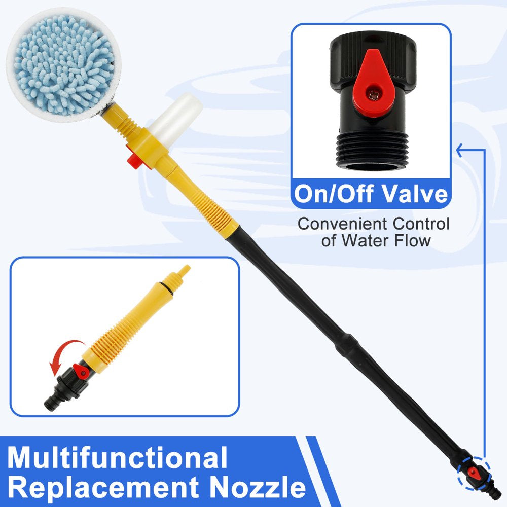 Auto Rotating Car Wash Brush with 360° Spin Head Portable
