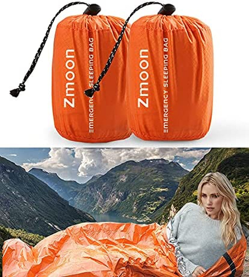 2-Pack Emergency Sleeping Bags: Lightweight Thermal Bivy Sacks for Camping, Hiking & Outdoor Activities