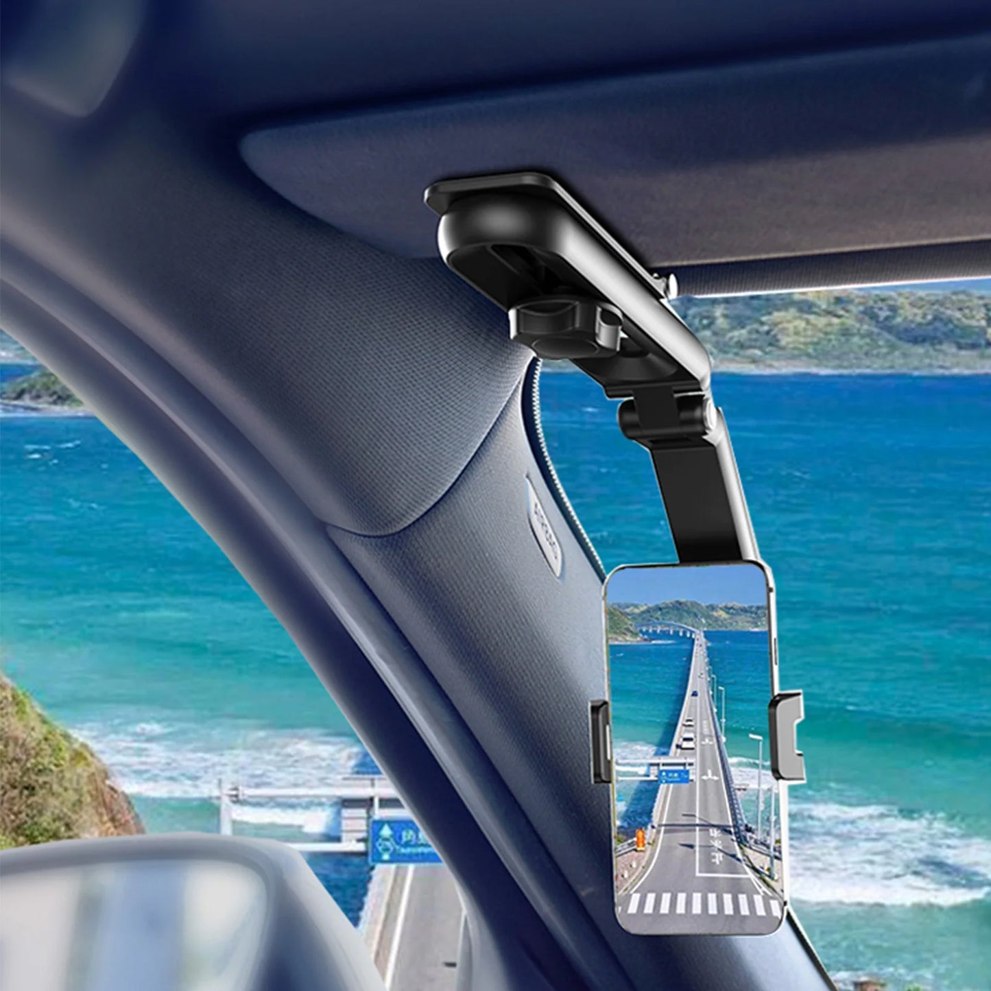 Sun Visor Phone Holder for Car 1080 Degree Rotating Universal Adjustable Phone Bracket Easy to Use 1080 Degree Rotating Car