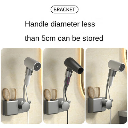 Space-Saving Organizer with Hair Dryer Holder & Toilet Cradle