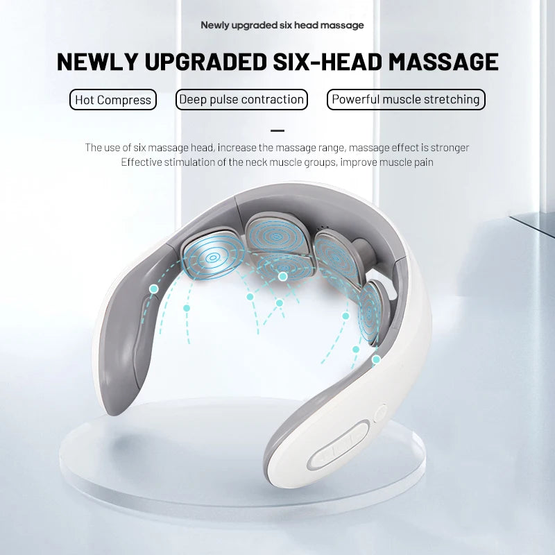 Intelligent Electric Neck Massager with Heat Therapy and Magnetic Pulse Technology