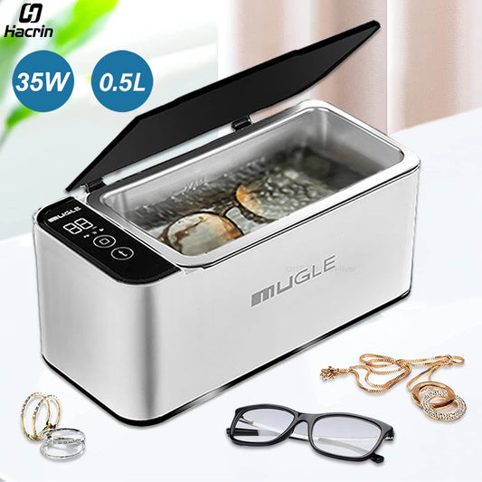 500ML Ultrasonic Cleaning Machine - 35W Ultrasonic Cleaner for Glasses and Jewelry -